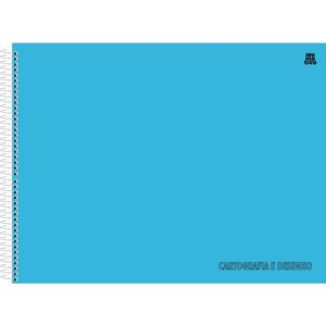 Caderno Desenho Univ Capa Dura Azul 60FLS. - Imagem 1