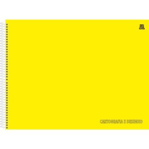 Caderno Desenho Univ Capa Dura Amarelo 60FLS. - Imagem 1