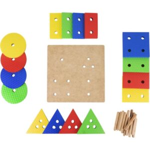 Brinquedo Pedagogico Madeira Prancha de Selecao 16PCS - Imagem 3