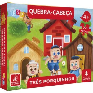 Quebra-Cabeca Madeira Tres Porquinhos 24PCS - Imagem 1