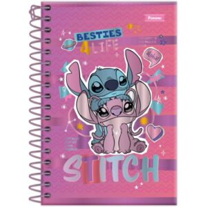 Caderneta Espiral Capa Dura Stitch 96FLS. - Imagem 1