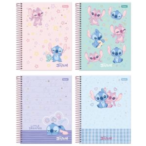 Caderno 10X1 Cp.dura Colegial Stitch 160FLS. - Imagem 1
