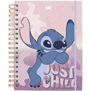 Caderno 01X1 Cp.dura Colegial Stitch Smart 80FLS. - Imagem 1