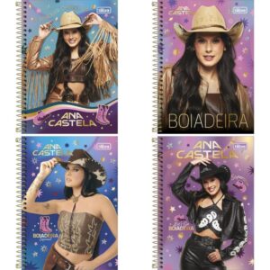 Caderno Espiral 1/4 Capa Dura Ana Castela 80FLS. - Imagem 1