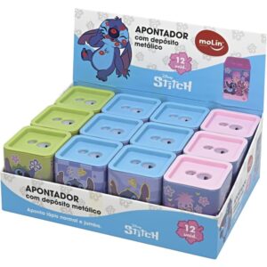 Apontador com Deposito 2 Furos Stitch Quadrado Metalico 4MOD - Imagem 1