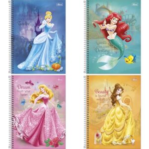 Caderno 01X1 Capa Dura Princesas 80FLS. Fit - Imagem 1