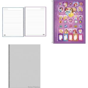 Caderno 10X1 Capa Dura Princesas 160FLS. Fit - Imagem 2