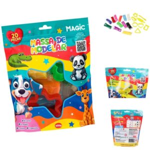 Massa para Modelar Criativa Magic 300G com 12CORES/6MOLDES - Imagem 1