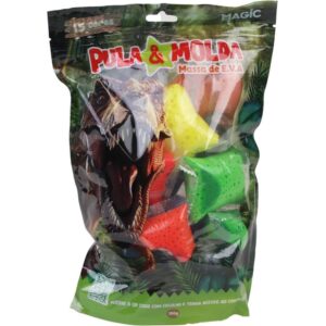 Massa para Modelar Criativa Pula e Molda 150G Dino 15CORES - Imagem 2