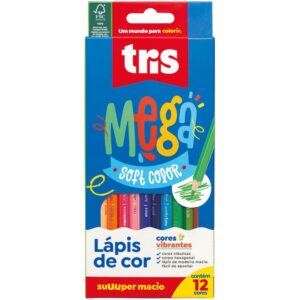 Lapis de Cor Sextavado Mega Soft Color 12 Cores - Imagem 1