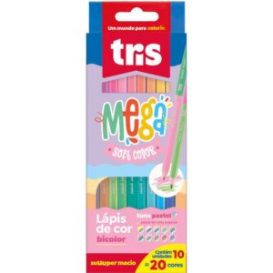 Lapis de Cor Triangular Mega Tons Pastel Bicolor 20COR - Imagem 1