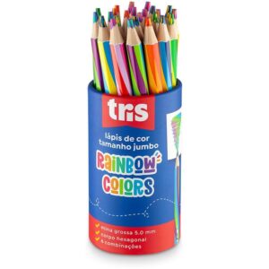 Lapis de Cor Jumbo Tris Rainbow 6 Combinacoes Cor - Imagem 1