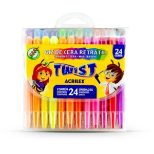 Giz de Cera Jumbo Retratil Twist 24 Cores - Imagem 1