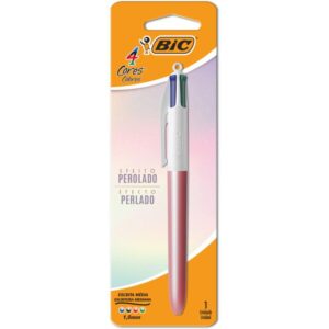 Caneta Esferografica 4 Cores Perolado Rosa - Imagem 1
