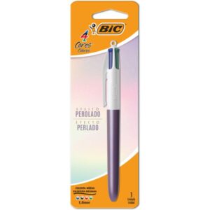 Caneta Esferografica 4 Cores Perolado Roxo - Imagem 1
