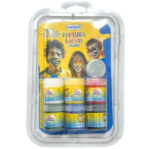 Pintura Facial Liquida 6 Cores+pincel+gliter - Imagem 1