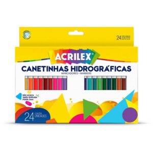 Caneta Hidrografica Ponta 2MM 24 Cores Tampa Venti - Imagem 1