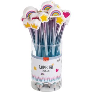 Lapis Preto Redondo Decorado Hb Beloved C/Borracha 4MOD. - Imagem 1