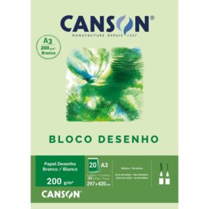 Bloco para Educacao Artistica Branco A3 200G 20FLS Artístico - Imagem 1
