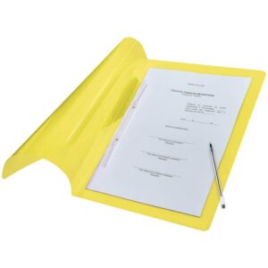 Pasta Grampo Trilho Plastica Oficio Amarela - Imagem 2