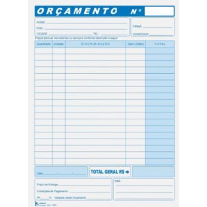 Impresso Administrativo Orcamento 50FLS 157X215MM - Imagem 3