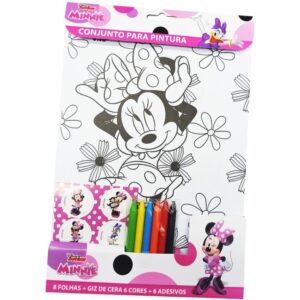 Brinquedo para Colorir Kit Pintura Minnie 26X19 20PCS - Imagem 1
