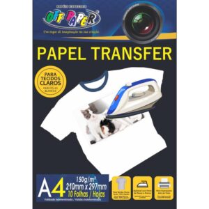 Papel Transfer Inkjet Tecidos Claros 150G A4 - Imagem 1