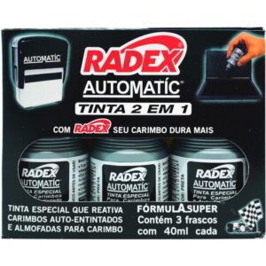 Tinta para Carimbo 40ML Preta Automatico - Imagem 1