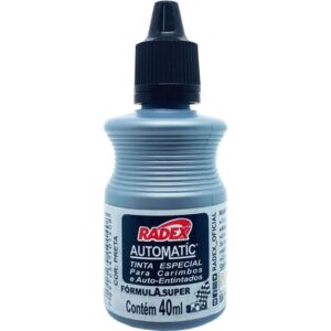 Tinta para Carimbo 40ML Preta Automatico - Imagem 2
