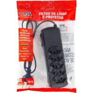 Filtro de Linha 5 Tomadas Slim Bivolt 0,8M Pt - Imagem 3