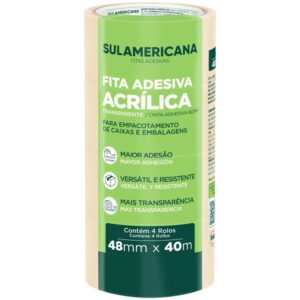 Fita para Empacotamento Sulamericana 48MMX40M Transp. - Imagem 3