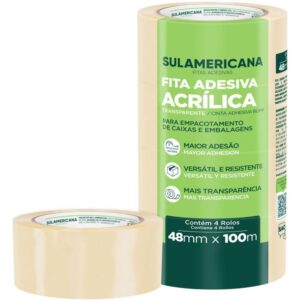 Fita para Empacotamento Sulamericana 48MMX100M Transp - Imagem 1