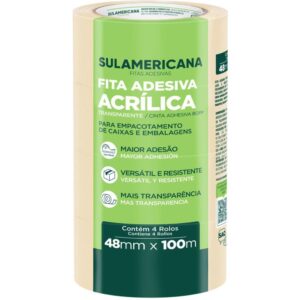 Fita para Empacotamento Sulamericana 48MMX100M Transp - Imagem 3