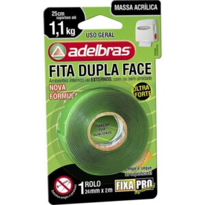 Fita Dupla Face Fixa pro Massa Acrilic 24MMX2M - Imagem 1