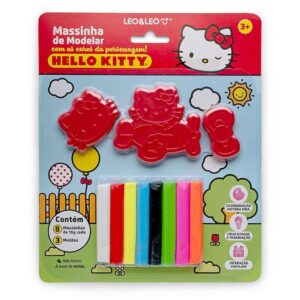 Massa para Modelar Criativa Hello Kitty + 3 Moldes - Imagem 1