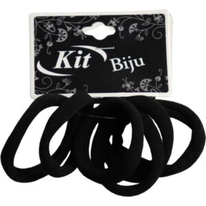 Acessorio para Cabelo Elastico Preto 4CM C/06UN. - Imagem 1