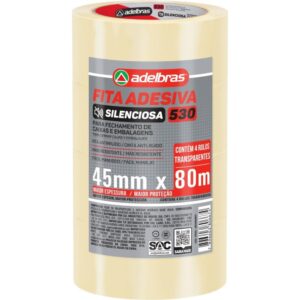 Fita para Empacotamento Silenciosa Bopp 45MMX80M Trans - Imagem 1
