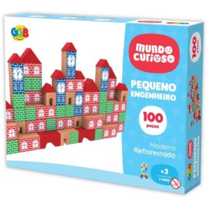 Brinquedo Pedagogico Madeira Pequeno Engenheiro 100PCS - Imagem 1