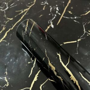 Contact Decorado 45CMX10M Nero Marquina Brilho - Imagem 1