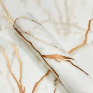 Contact Decorado 45CMX10M Calacatta Crema Brilho - Imagem 1