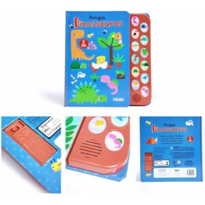 Livro Sonoro Dinossauros 12 Sons 21X21CM - Imagem 3