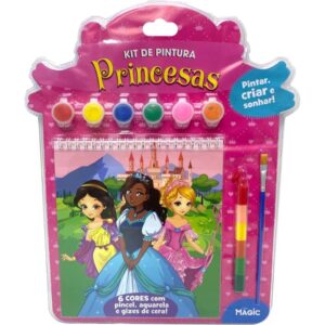 Livro Aquarela Princesas C/Guache e Giz 7PGS