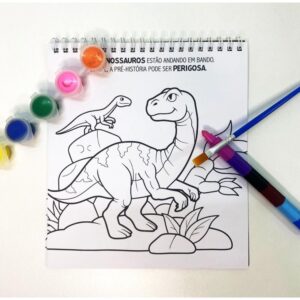 Livro Aquarela Dinossauros C/Guache e Giz - Imagem 2