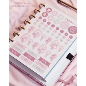 Caderno Inteligente Grande Pink Blossom By Sof 80FLS. - Imagem 4