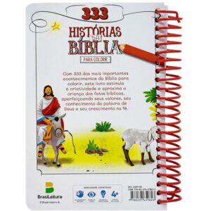 Livro Infantil Colorir 333 Historias Biblia Esp. 144P - Imagem 3