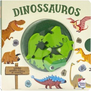Livro Quebra-Cabeca Madeira Dinossauro 20,5X20,5CM - Imagem 1