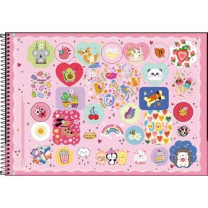 Caderno Desenho Univ Capa Dura Bloom 80FLS. Espiral - Imagem 2