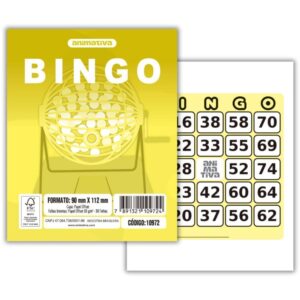 Bloco para Bingo Amarelo 90X112MM 96 Folhas - Imagem 1