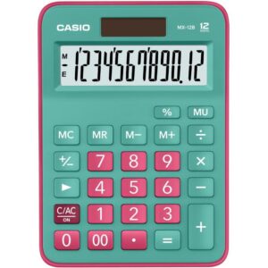 Calculadora de Mesa 12 Dig.turquesa/Pk Solar/Bater - Imagem 2