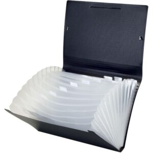 Pasta Sanfonada Plastica A4 12 Divisoes Black - Imagem 1